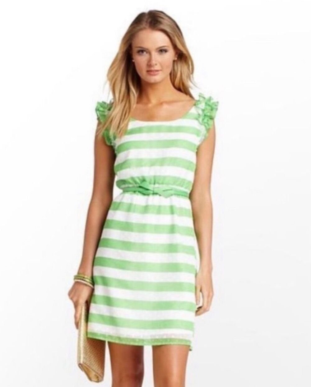 Lilly Pulitzer Small Danna Awning Striped Dress Green White